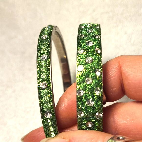 Bijoux Terner Stackable Bangle Bracelets Stone Studded Slip-On Nickel Lead Free - Picture 9 of 16